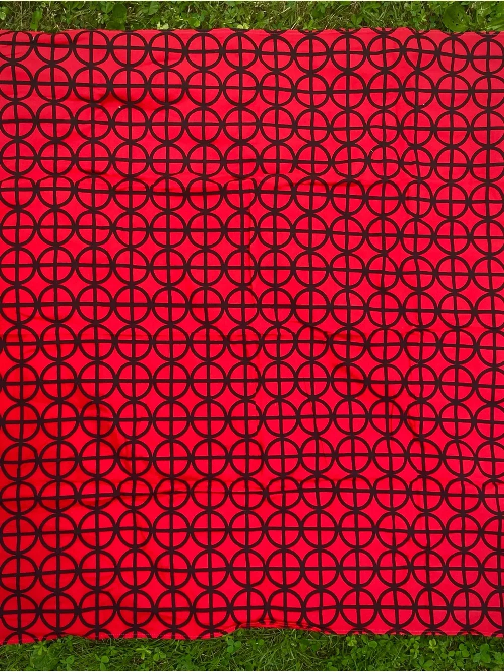 Red and Black Retro Mod Geometric Tablecloth by FW Means - Dining Table Linen
